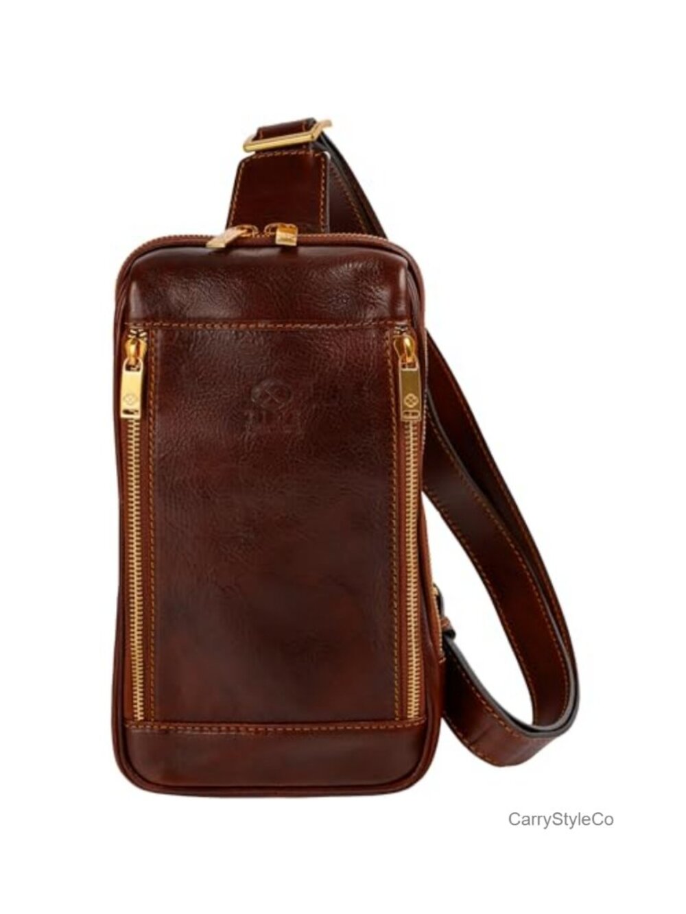 Handmade Italian Full-Grain Leather Crossbody Sling Bag for Men and Women